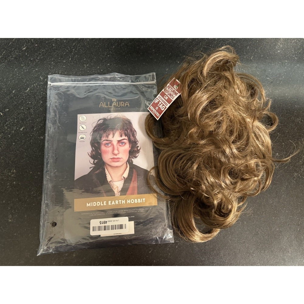 ALLAURA Middle Earth Hobbit Wig Frodo Bilbo Baggins Realistic Brown Cosplay Hair